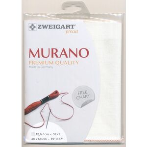 Zweigart Precut Murano Evenweave #3984.100 White, 32Ct/12.6St 48x68cm