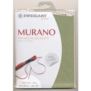 Zweigart Precut Murano Evenweave #3984, 32Ct/12.6St 48x68cm Olive Green