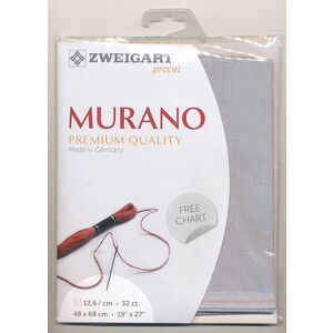 Zweigart Precut Murano #3984.705 PEARL GREY, 32Ct/12.6St 48x68cm Evenweave