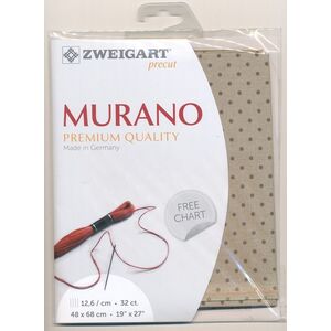 Zweigart Precut Murano #3984.7159 NATURAL BROWN DOTS, 32Ct/12.6St 48x68cm