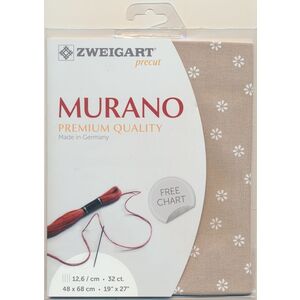 Zweigart Precut Murano Evenweave #3984, 32Ct/12.6St 48x68cm Flower Taupe