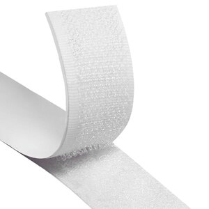 10mm CHICO WHITE Hook &amp; Loop Fastener Tape Sew In, Per Metre