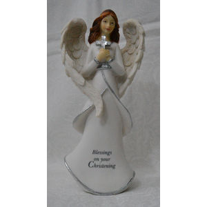 Christening Heartwarmer Angel, Resin Angel Statue, 150mm High, Gift Boxed