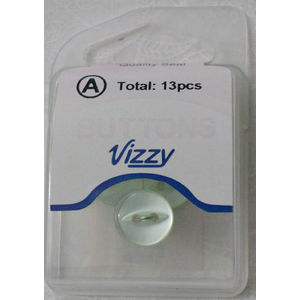 Hemline / Vizzy Buttons Fish Eye 2 Hole 11mm, Pack of 13, LIME GREEN