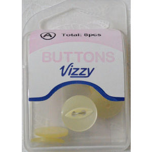 Hemline / Vizzy Buttons, EYE 2 Hole 14mm, Pack of 8, CREAM
