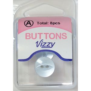 Hemline / Vizzy Buttons, EYE 2 Hole 14mm, Pack of 8, PALE BLUE