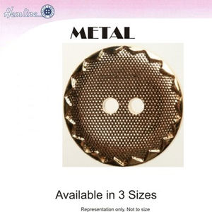 Hemline / Vizzy Metal Buttons (Style 29), 2 Hole, ANTIQUE GOLD TONE, Please select Size