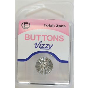 Hemline / Vizzy Precious Flat Buttons (3513), 2 Hole, 13mm, Pack of 3, CLEAR