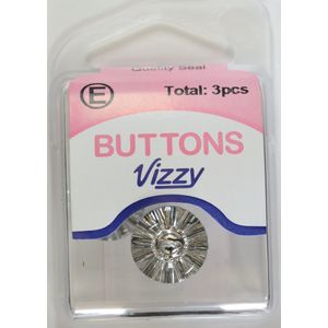 Hemline / Vizzy Precious Heart Buttons (Style 35), 2 Hole, 15mm, Pack of 3, CLEAR