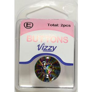 Hemline / Vizzy Precious Heart Buttons (Style 35), 2 Hole, 18mm, Pack of 2, MULTICOLOUR