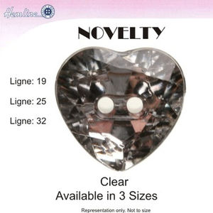 Hemline / Vizzy Precious Heart Buttons (Style 3719), Select Colour & Size