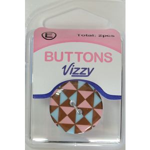 Vizzy Buttons, 2 Hole 23mm, Multicolour, Pack of 2 Buttons, HB5836.51