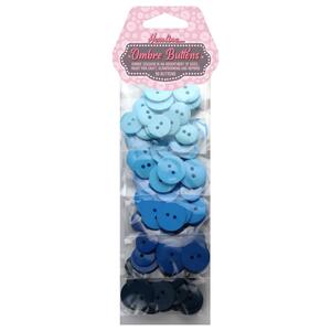 Ombre Buttons, Shades Of BLUE, 90 buttons per pack