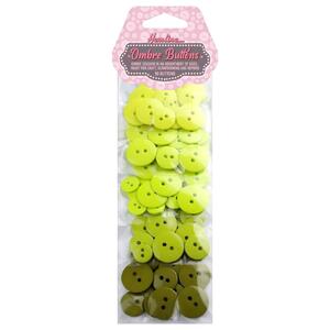 Ombre Buttons, Shades Of GREEN, 90 buttons per pack