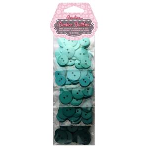 Ombre Buttons, Shades Of TEAL, 90 buttons per pack