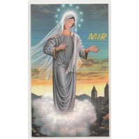 MEDJUGORE Laminated Picture Card, Holy Card 65mm x 107mm