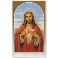 Sacred Heart Of Jesus Laminated Prayer Card, 110 x 70mm