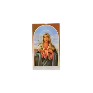Sacred Heart Of Mary Laminated Prayer Card, 110 x 70mm, Prayer To Our Lady