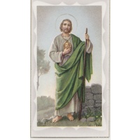 Thanksgiving Novena To Saint Jude Laminated Prayer Card, 60mm X 103mm Holy Card