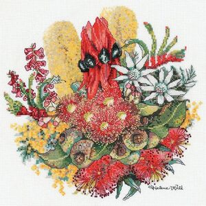 DMC Wildflower Bouquet Cross Stitch Kit 24 x 25cm 16ct Aida, Helene Wild HW001
