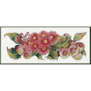 DMC RED FLOWERING GUM HW007, Cross Stitch Kit 35 x 13cm 16ct Aida, Helene Wild