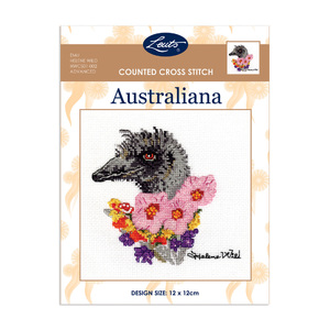 EMU Counted Cross Stitch Kit, Helene Wild HWCS01-002 12cm x 12cm