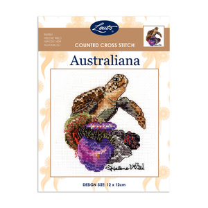 TURTLE Counted Cross Stitch Kit, Helene Wild HWCS01-009 12cm x 12cm