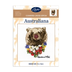 WOMBAT Counted Cross Stitch Kit, Helene Wild HWCS01-010 12cm x 12cm
