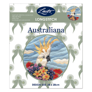 SULPHUR CRESTED COCKATOO Australiana Longstitch Kit, Helen Wild HWLS-004