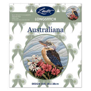 BLUE WINGED KOOKABURRA Australiana Longstitch Kit, Helen Wild HWLS-006