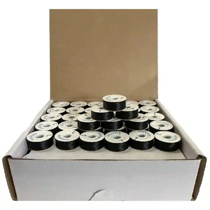 Amann IsaBob, BLACK, 144 Pre-Wound Bobbins, 100% Polyester