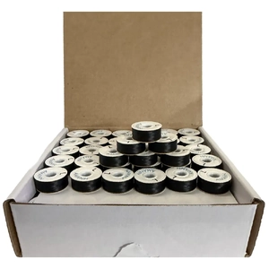 Amann IsaBob, BLACK, 144 Pre-Wound Bobbins, 100% Polyester