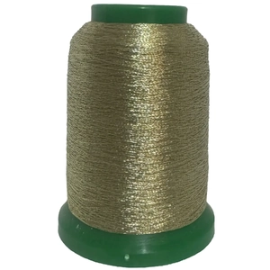 Amann Isamet 0352 GOLD GREEN Metallic Embroidery Thread, 1000m Cone