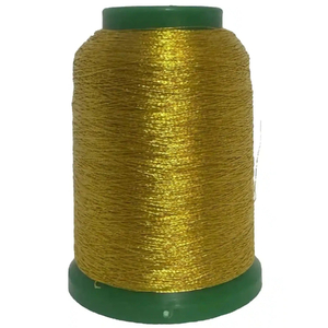 Amann Isamet 0490 Gold Metallic Embroidery Thread, 1000m Cone