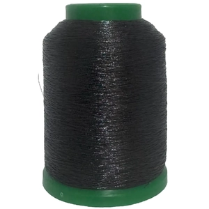 Amann Isamet 1375 BLACK Metallic Embroidery Thread, 1000m Cone