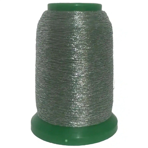Amann Isamet 9950 SILVER DARK GREEN Metallic Embroidery Thread, 1000m Cone
