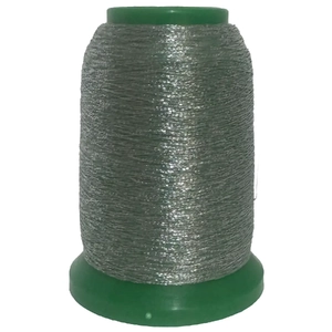 Amann Isamet 9950 SILVER DARK GREEN Metallic Embroidery Thread, 1000m Cone