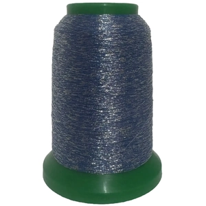 Amann Isamet 9954 SILVER MIDDLE BLUE Metallic Embroidery Thread, 1000m Cone
