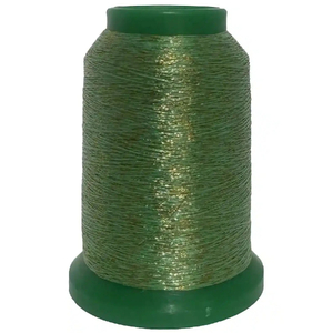Amann Isamet 9966 GOLD GREEN Metallic Embroidery Thread, 1000m Cone