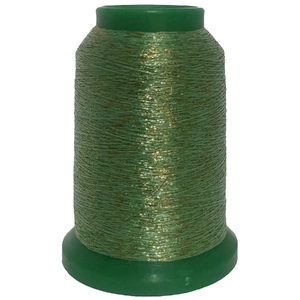 Amann Isamet 9966 GOLD GREEN Metallic Embroidery Thread, 1000m Cone