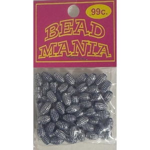 Bead Mania Beads 8mm SILVER BLUE Barrel J3206.07, Fashion &amp; Craft Accessories