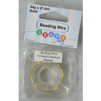 Beads Neez Beading Wire, 34 Gauge (0.19mm) x 21.9m GOLD