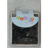 Beads Neez Cup Sequins, 5mm BLACK 5g, Re-Usable Storage Box.
