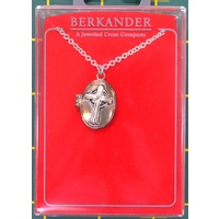 Silver Plated Locket &amp; Chain Pendant, APPROX 450mm, OVAL LOCKET 16x22mm from BERKANDER