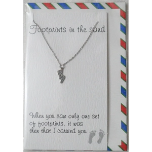 Heartfelt Jewellery, Footprints, Pewter Charm On Stainless Steel Chain JE16412