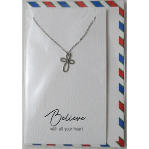 Heartfelt Jewellery, Believe, Pewter Charm On Stainless Steel Chain JE17485