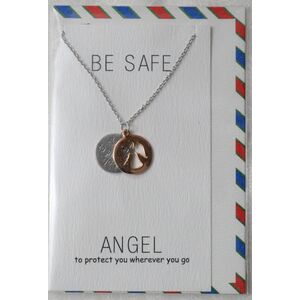 Heartfelt Jewellery, Be Safe Angel, Pewter Charm On Stainless Steel Chain JE18513