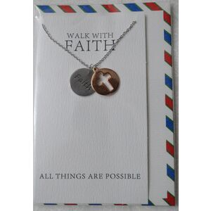Heartfelt Jewellery, Walk With Faith Pewter Charm On Stainless Steel Chain