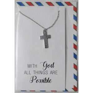 Heartfelt Jewellery, With God, Pewter Charm On Stainless Steel Chain