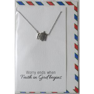 Heartfelt Jewellery, Faith, Pewter Charm On Stainless Steel Chain JE19118